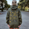 Floral Pattern Botanical Flowers Garden Bloom Woodland Baroque Motif, Petals and Evergreen Leaves Dream Design Hoodie
