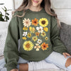 Sunflower Sunshine Radiant Field Of Golden Petals Illustration Sunlit Day Graphic Sweatshirt