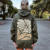 Retro Flower Bold Floral Boho Inspired Garden Bloom Pattern Vintage Palette Artwork Hoodie