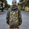 Butterfly Garden Floral And Butterfly Print Nature Inspired Garden Scene With Blooming Flowers Graphic Hoodie