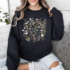 Mountain Pressed Wildflowers Botanical Mountain Range Print Cozy Weekend Sweatshirt