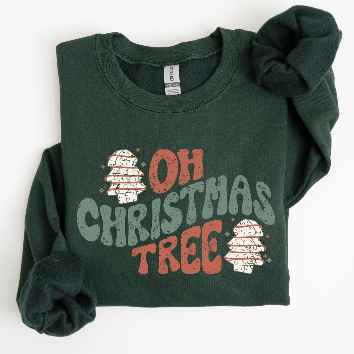 Oh Christmas Tree, Cakes, Snacks, Santa, Xmas, Winter, Festive Holiday Cheer Sweatshirt