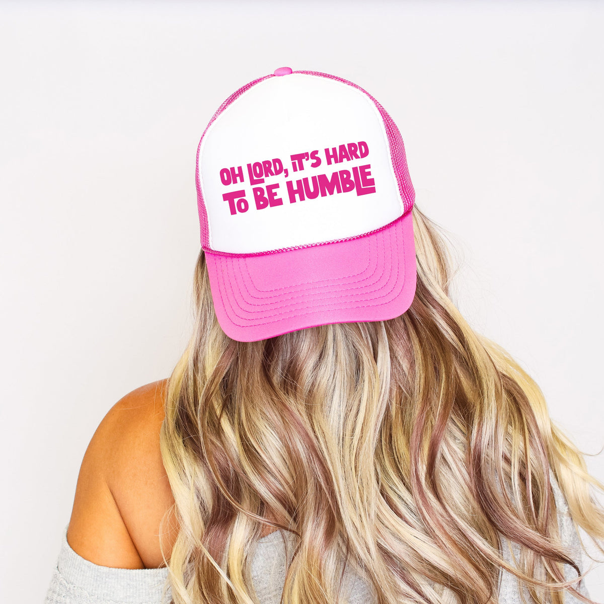 Oh Lord It's Hard to Be Humble, Sassy, Funny Trucker Hat With Bold Print And Attitude