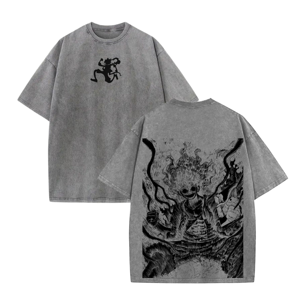 One Piece "Luffy Joyboy" Retro Vintage T-Shirt – Unisex Anime Acid Washed Tee