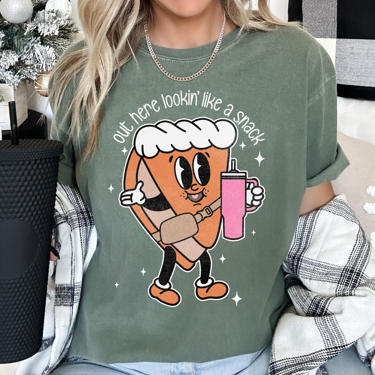 Out Here Looking Like A Snack, Pumpkin Pie Thanksgiving Bougie Little Debbie Edition Comfort Colors Tee