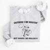 Outside I Bee Hootin, Inside I Be Hollerin, Bear, Funny, Aesthetic Cozy Sweatshirt