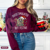 Overstimulated But Festive Raccoon Christmas Sweatshirt: Funny Raccoon Christmas Sweat, Funny Meme Crewneck, Holiday Anxiety Pullover