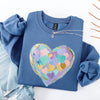 Painted Heart Pastels Easter Bunny Jesus Rabbit Holiday Illustration Canvas Sweatshirt