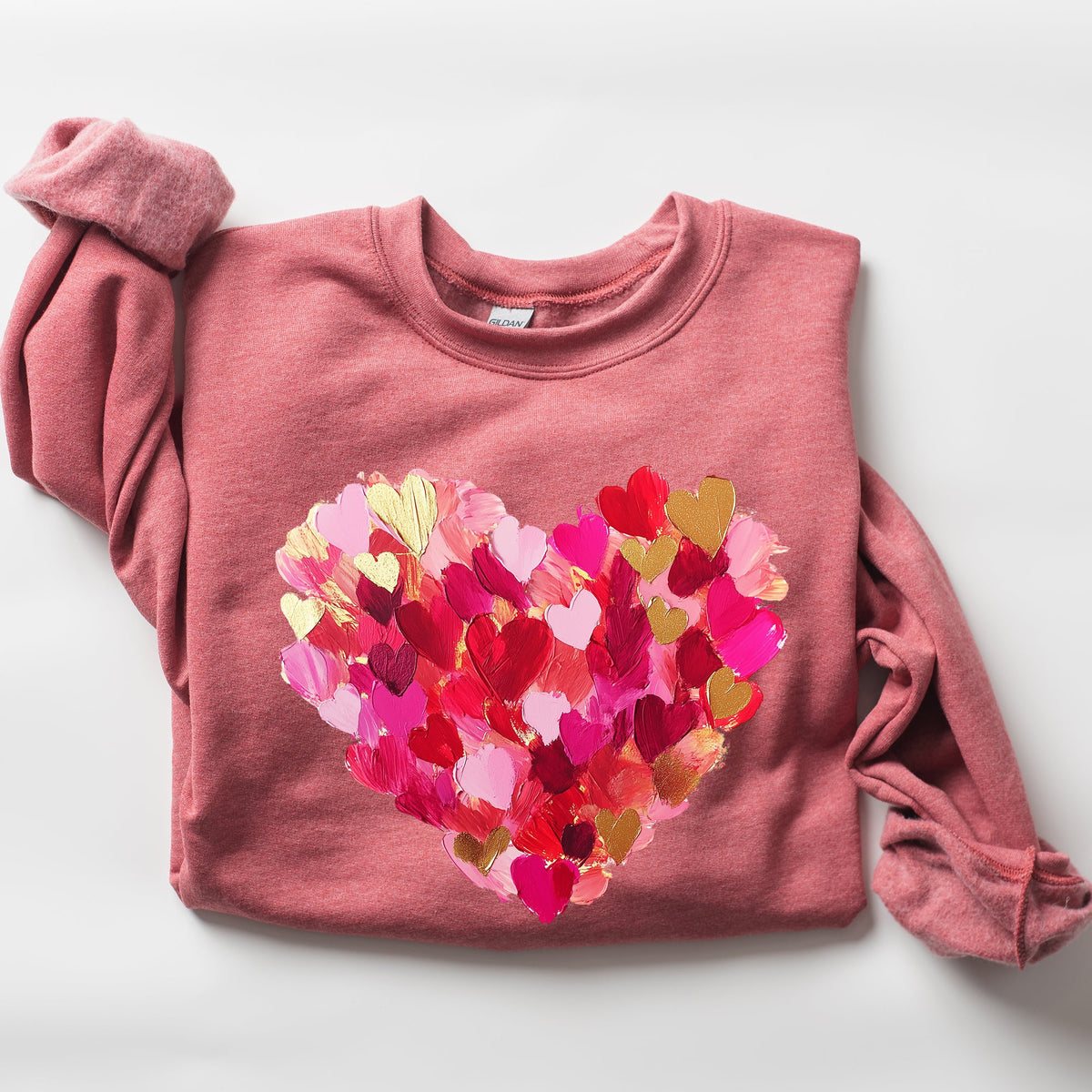 Painted Heart Valentine's Day Colorful Love Graphic Artwork Design Collection Sweatshirt