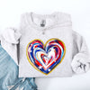 Painted Patriotic Heart Featuring America Flag Stars And Stripes USA 4th Of July Sweatshirt