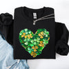 Painted Shamrock Heart Leprechaun Clover Lucky St Patrick's Day Holiday Sweatshirt