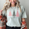 Pastel Christmas Trees, Merry And Bright Holiday Edition Exclusive Comfort Colors Tee