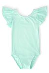 Pastel Green S/S Flutter Sleeve Leotard