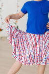 SALE Patriotic Plaid Ruffle Twirl Skort