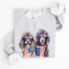 Patriotic Dogs Hippie 4th of July United States Flag Design for Pet Lovers Sweatshirt