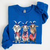 Patriotic Goats Hippie 4th Of July Americana Humor Design For Festive Everyday Wear Sweatshirt