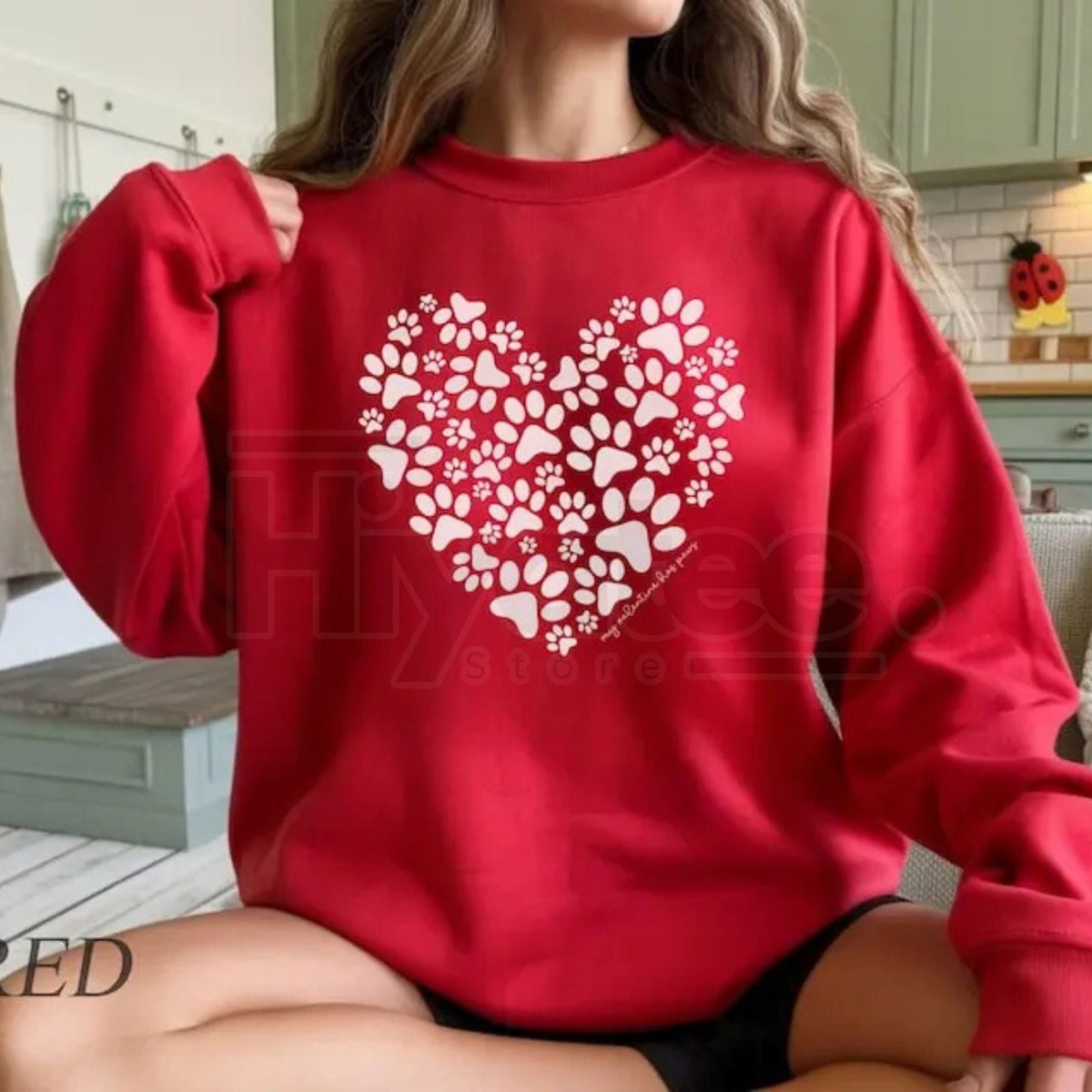 Paw Heart Valentines Sweatshirt: Dog Mom Heart Shirt & Dog Lover Gift