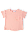 Peach Ruffle Pocket Tee
