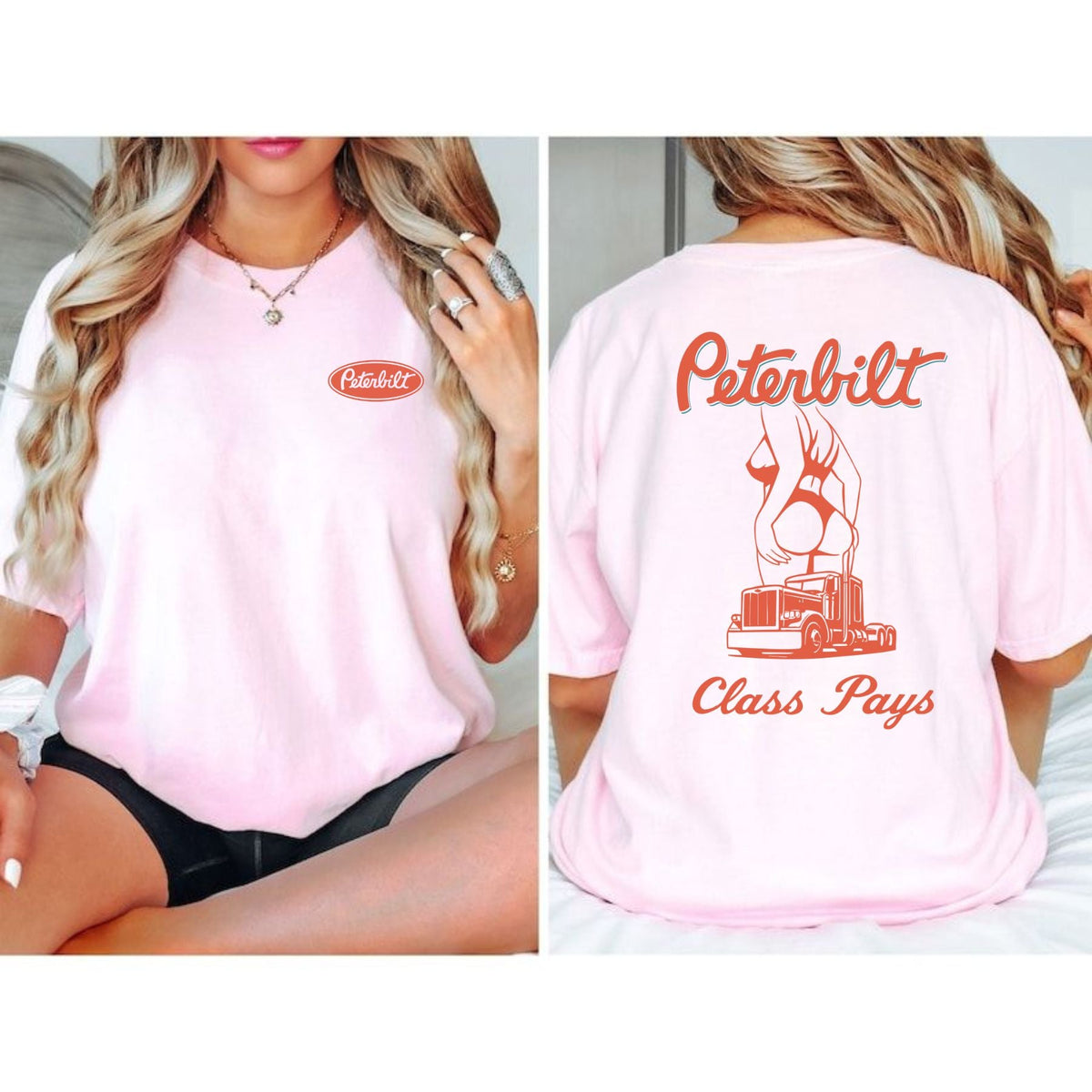 Peterbilt "Class Pays" Tee - Unisex Cotton Trucking Enthusiast Shirt, Official Brand Apparel