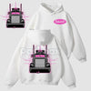 Peterbilt Pink Semi Truck 2-Sided Hoodie – Unique Trucker Pullover, Bold Graphic Apparel, Unisex