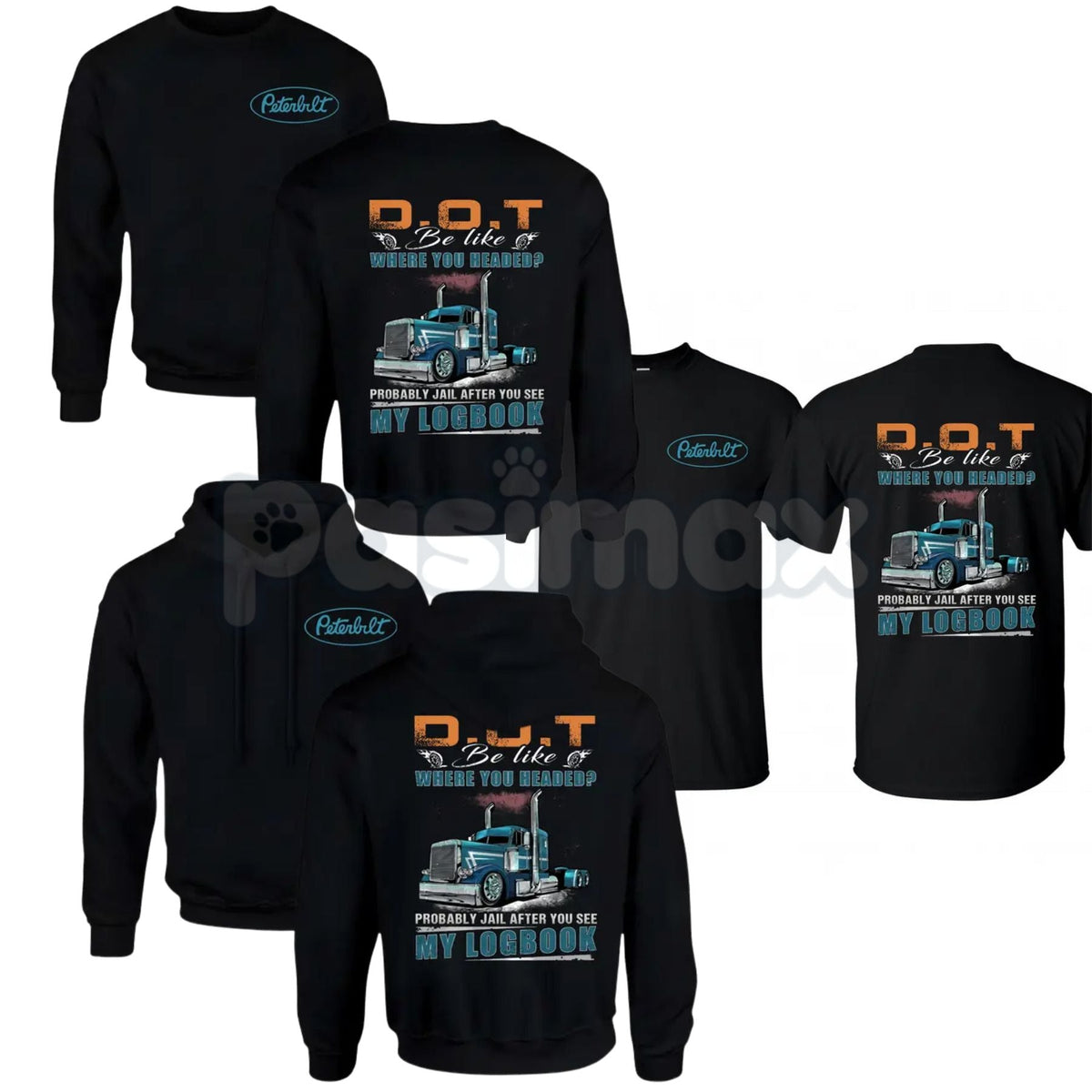 Peterbilt Trucker Hoodie – Funny DOT Logbook Joke Sweatshirt & Big Rig Graphic T-Shirt