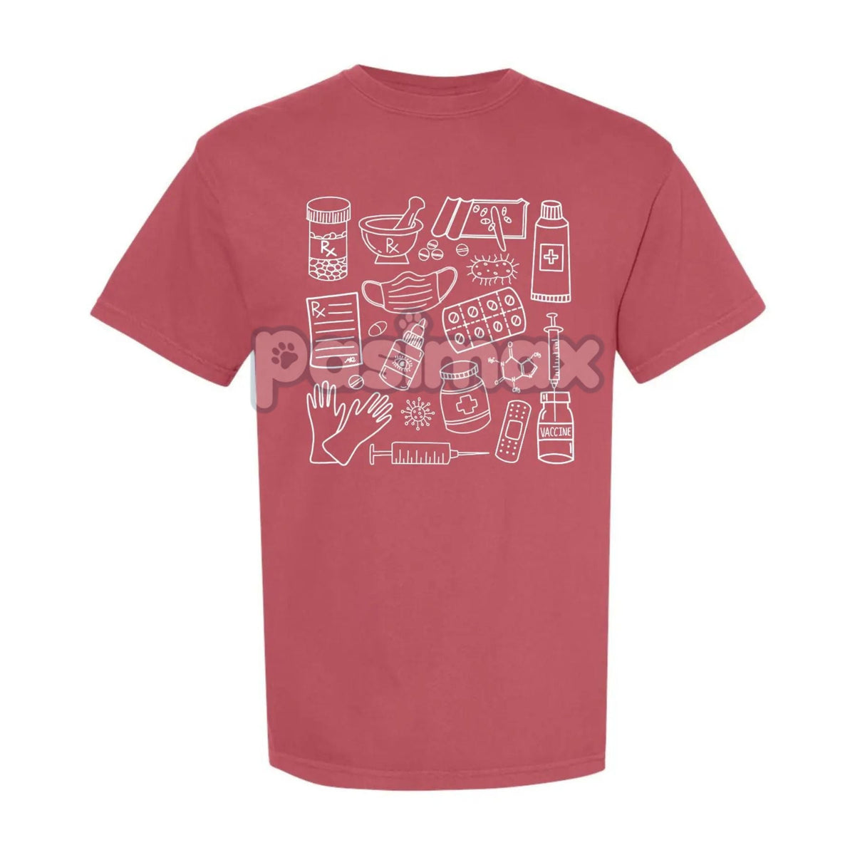 Pharmacy Doodle T-Shirt – Pharmacist Technician Gift, Cute Rx Tech Shirt, Funny Pharmacy Student Tee