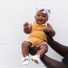 TRACK SHORTS SET- Bamboo Rib Honey Mustard