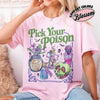 'Pick Your Poison' Vintage Disney Villain Tee – Halloween Potion Shirt, Wicked Humor Top, Spooky Retro Apparel
