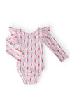 Pink Nutcracker L/S Flutter Sleeve Leotard