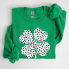 Polka Dot Shamrock Allover Dalmatian Print Festive St Patrick's Day Cozy Sweatshirt