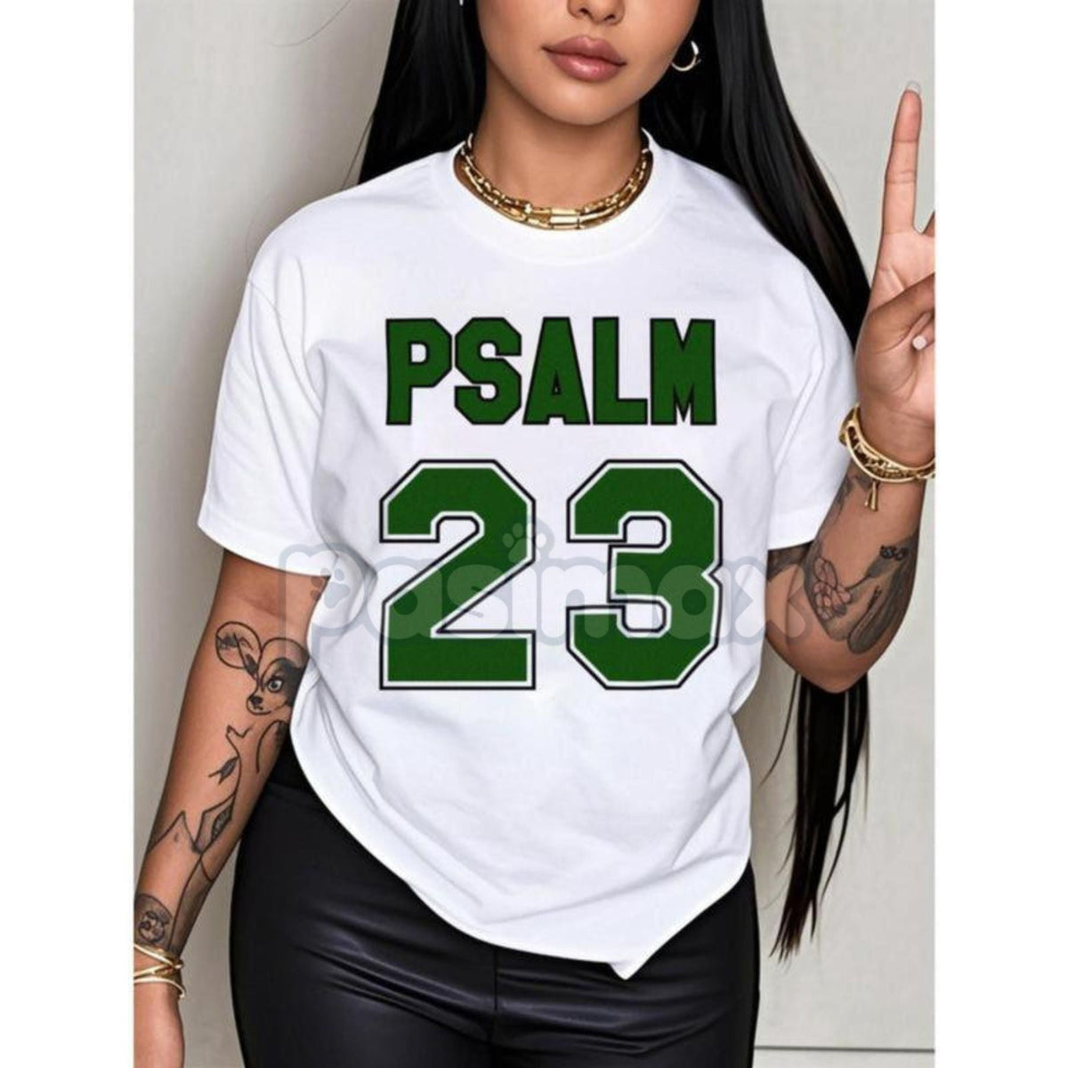 Premium Women's Psalm 23 Scripture T-Shirt - Daily Strength & Faith Top, High-Quality Jersey Knit