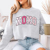 Preppy Valentines Day Sweatshirt | XOXO Sweater | Women's Retro Valentine Crewneck | Aesthetic Preppy Valentine Outfit | Trendy Love Hearts Graphic Jumper