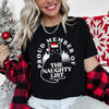 Proud Member Of The Naughty List Cat Christmas Santa Claus Illustration Graphic Tee