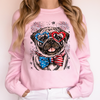 Pug Patriotic Dog USA 4th Of July Pride Pet Lover Edition Stars And Stripes Americana Celebration Sweatshirt