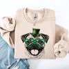 Pug Adorable Dog St. Patrick's Day Lucky Irish Shamrock Spirit Cozy Warm Sweatshirt
