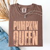 Pumpkin Queen Watercolor Leopard Print Pumpkins Bouquet Autumn Harvest Charm Comfort Colors Tee