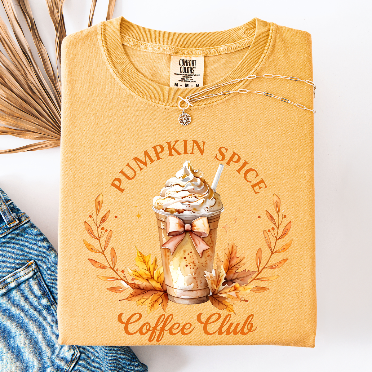 Pumpkin Spice Coffee Club Autumnal Coffeehouse Vibes Cozy Fall Scene Comfort Colors Tee