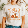 Pumpkin Spice Social Club Autumn Harvest Cozy Nostalgic Fall Moments Graphic Tee
