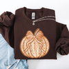 Pumpkin Faux Lace Coquette Pattern Cozy Autumn Inspired Premium Soft Cotton Blend Layering Sweatshirt