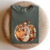 Pumpkin Heart Love Floral Thanksgiving Fall Autumn Halloween Flower Comfort Colors Tee