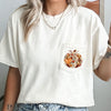 Pumpkin Heart Thanksgiving Flowers Pocket Graphic Autumn Celebration Comfort Colors Tee
