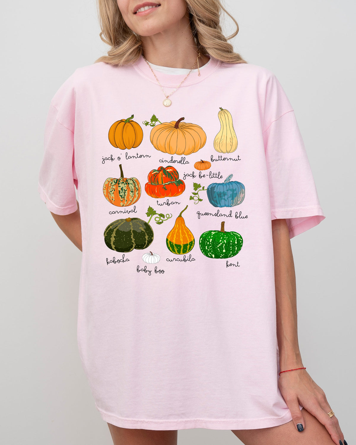 Pumpkins Jack-O-Lanterns Fall Halloween Thanksgiving Illustration Comfort Colors Tee