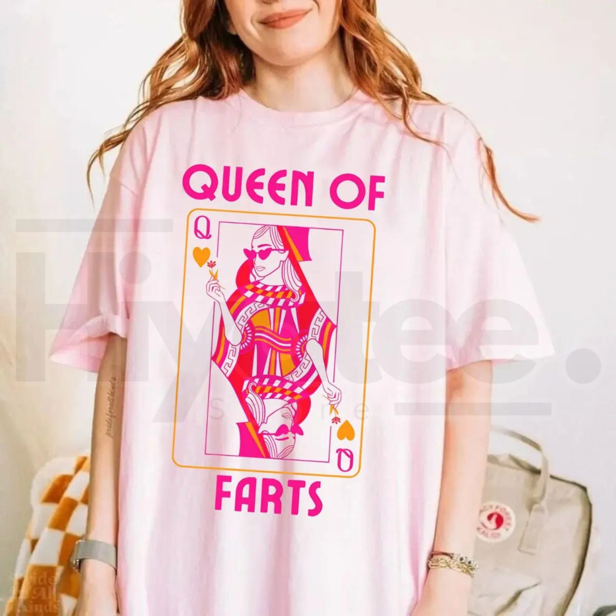 "Queen Of Farts" Funny Joke T-Shirt – Inappropriate Humor Prank Gift for Her