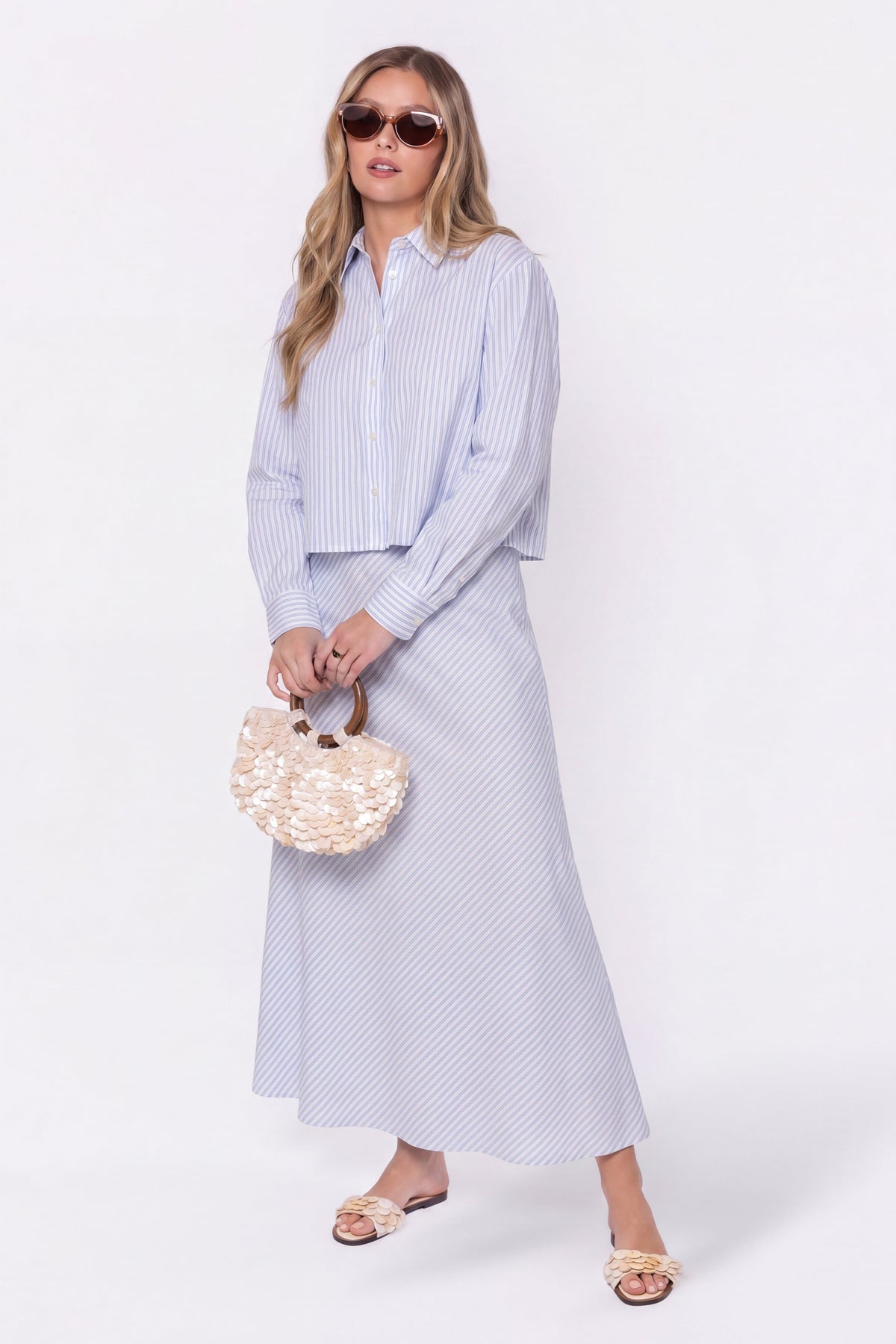 Anita Skirt (Blue Stripe)