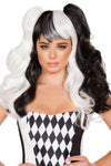 Black and White Pigtail Wig