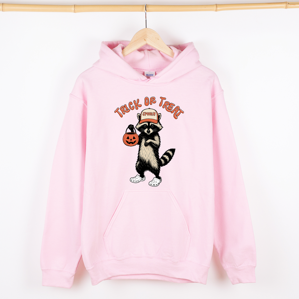 Raccoon Trick Or Treat Halloween Mischief Spooky Costume Night Meme Vintage Print Graphic Hoodie