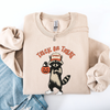 Raccoon Trick Or Treat Halloween Spooky Cozy Nighttime Autumn Theme Seasonal Fun Sweatshirt