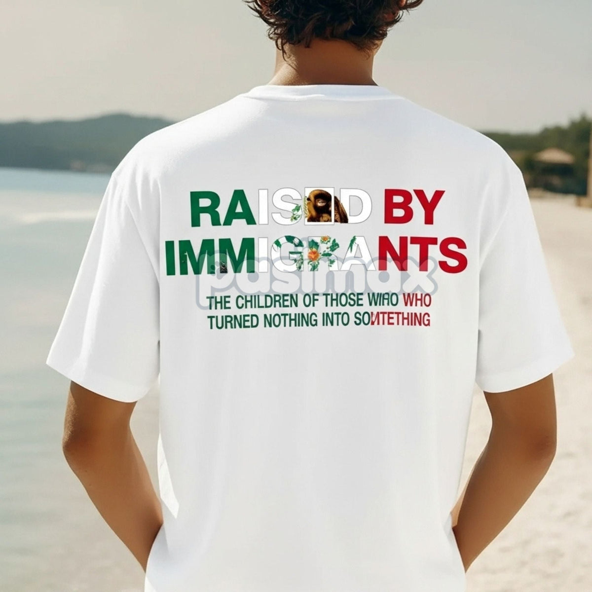 "Raised By Immigrants" Cultural Pride Tee - First Generation American Statement Top, Dual Heritage T-Shirt