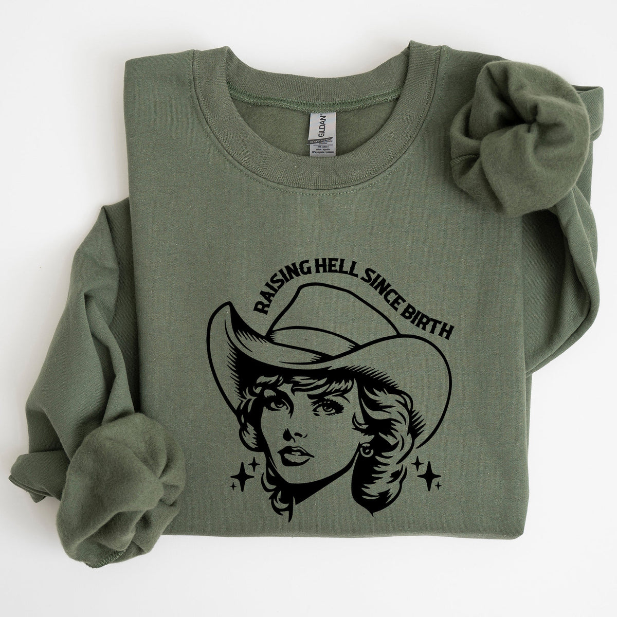 Raising Hell Since Birth Cowgirl Sassy Western Rebel Statement Sweatshirt For Bold Souls