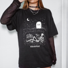 Read In Peace Skeleton RIP Halloween Booktok Library Bookish Spooky Dark Graphic Tee